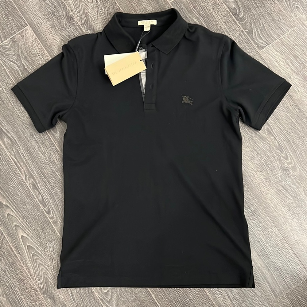 Burberry Polo With Black Stitched Logo